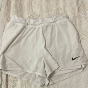 Nike White Athletic Shorts with Elastic Waistband
